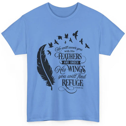 Christian He Will Cover You With His Feathers Bible Verse Classic Unisex T-Shirt