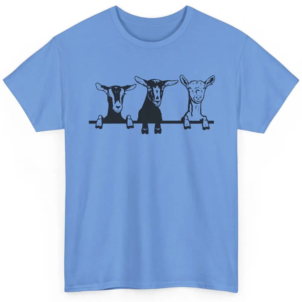 Cute Goats Farm Funny Face Farming Animal Mate Woman Men Classic Unisex T-Shirt