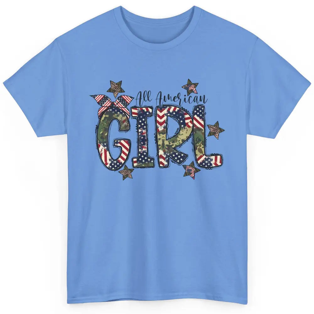 All American Girl American Flag Patriotic Military 4th July Classic Unisex T-Shirt