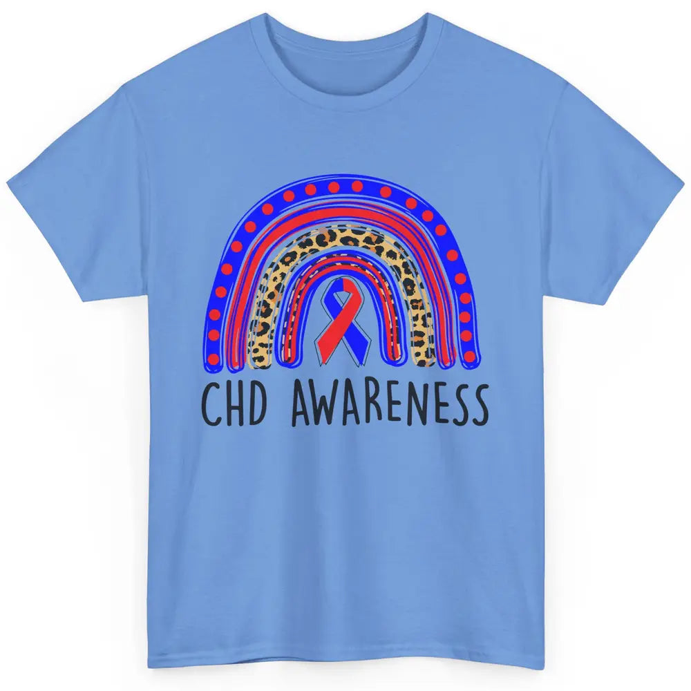 CHD Congenital Heart Disease Awareness Leopard Rainbow Gift Classic Unisex T-Shirt