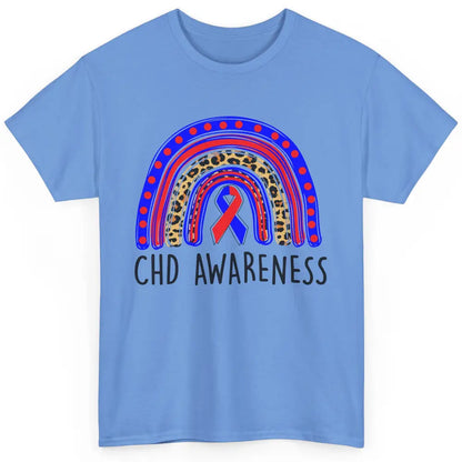 CHD Congenital Heart Disease Awareness Leopard Rainbow Gift Classic Unisex T-Shirt