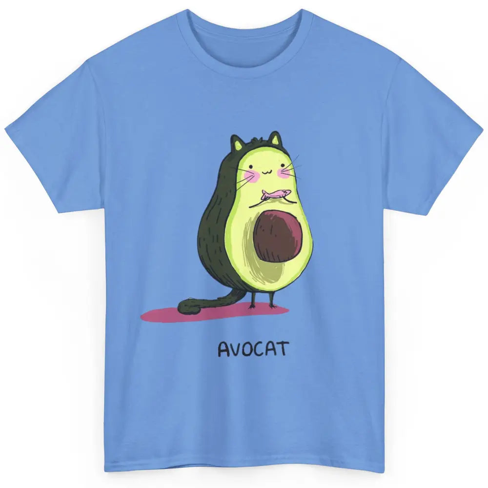 Cute Avocat Avocado Pink Cat Kitten Pun Healthy Vegan Veggie Classic Unisex T-Shirt