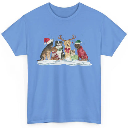 Funny Happy Howliday Corgi Golden Retriever Poodle Christmas Classic Unisex T-Shirt