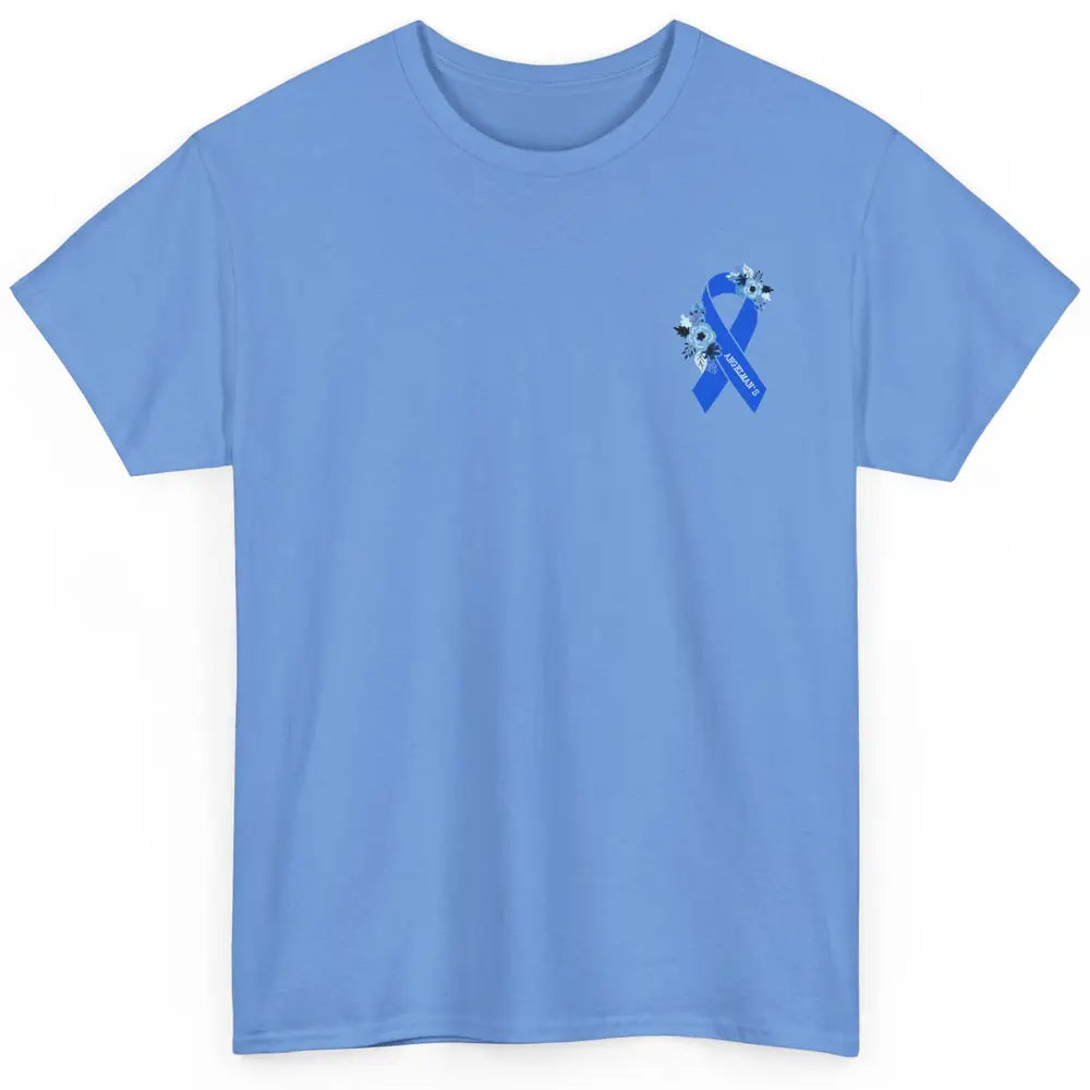 We Wear Blue Angelmans Syndrome Awareness Floral Blue Ribbon Classic Unisex T-Shirt