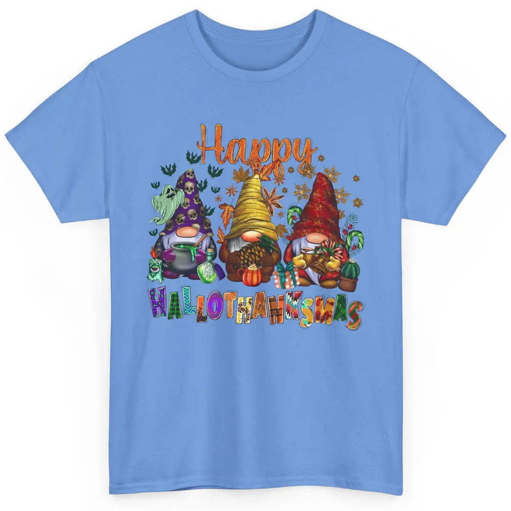 Funny Gnomes Happy Hallo-thank-mas Fall Pumpkin Thanksgiving Classic Unisex T-Shirt