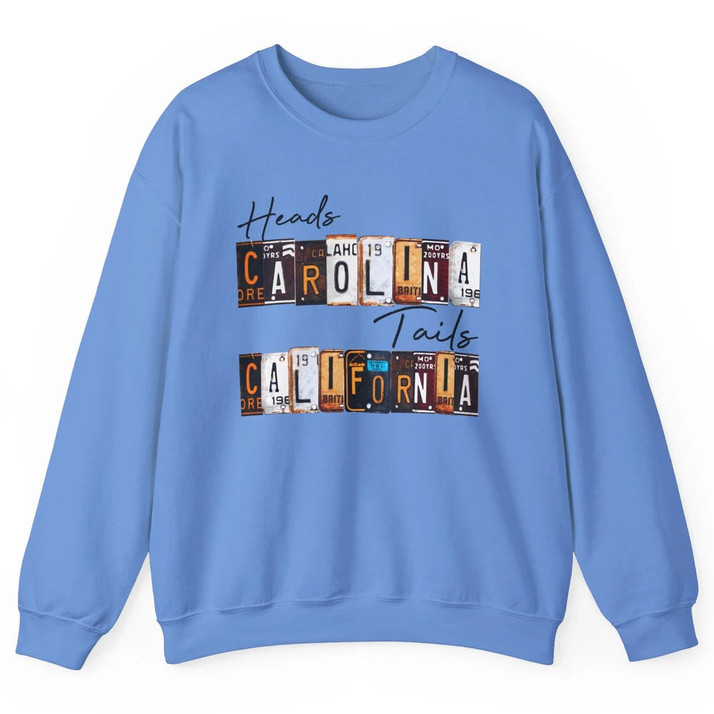 Vintage Heads Carolina Tail California Western Country Gift Unisex Crewneck Sweatshirt