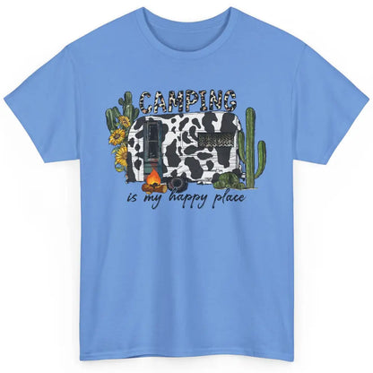 Desert Cactus Cowhide Camping Trailer Western Country Camper Classic Unisex T-Shirt