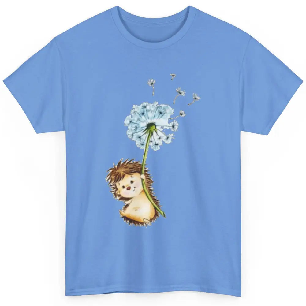 Cute Hedgehog Dandelion Watercolor Wild Animal Flower Retro Classic Unisex T-Shirt