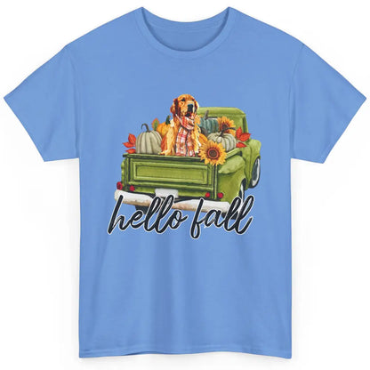 English Golden Retriever Pumpkin Truck Hello Fall Dog Mom Classic Unisex T-Shirt