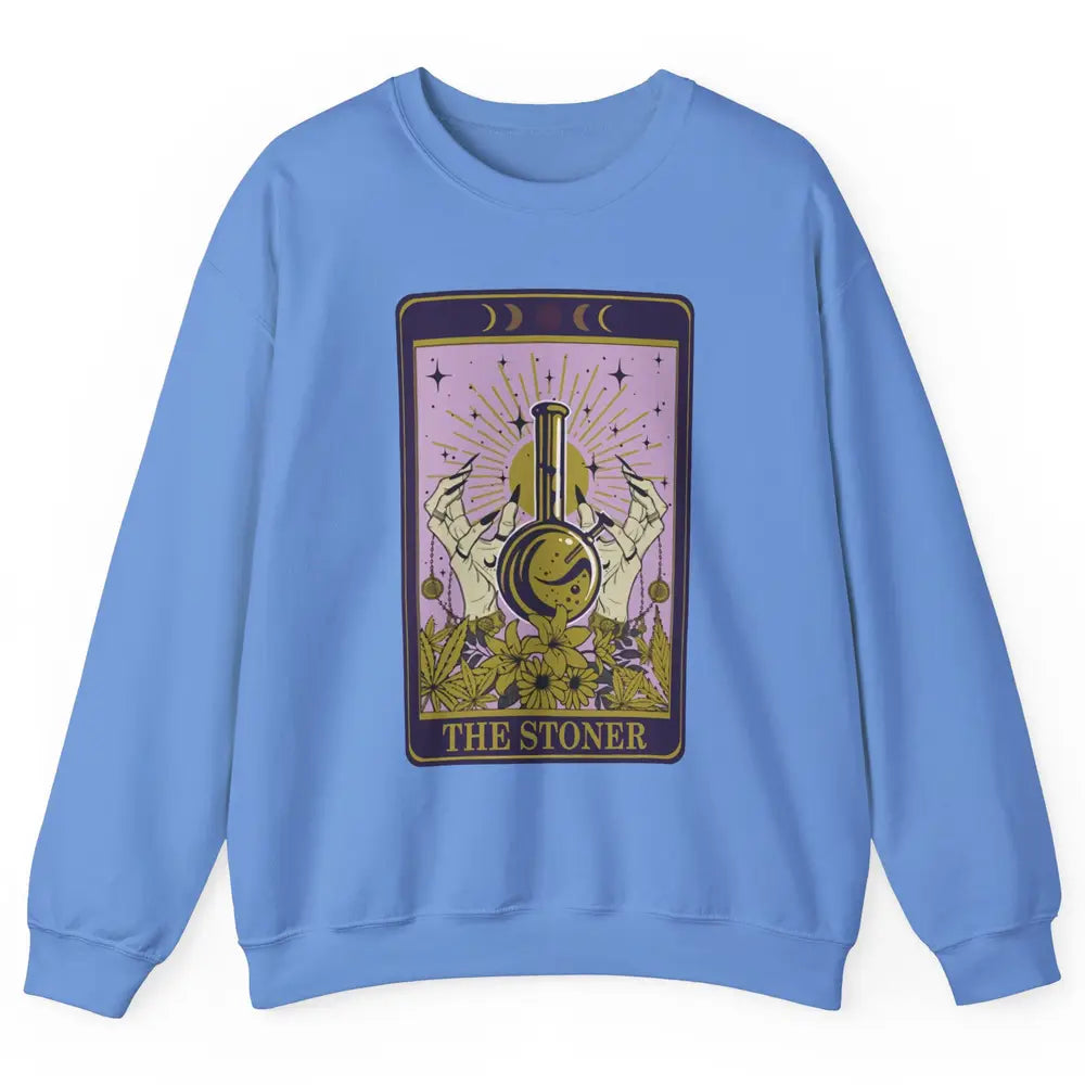 Vintage Witch The Stoner Tarot Card Weed Cannabis Marijuana Unisex Crewneck Sweatshirt