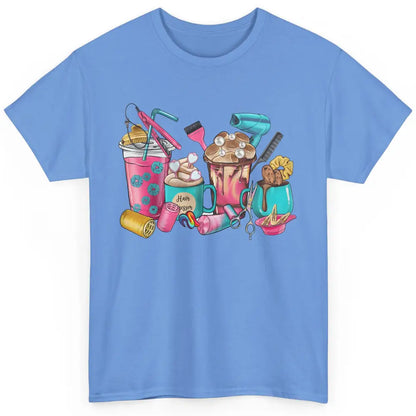 Cute Hairdresser Coffee Cups Hairstylist Life Scissors Boho Classic Unisex T-Shirt