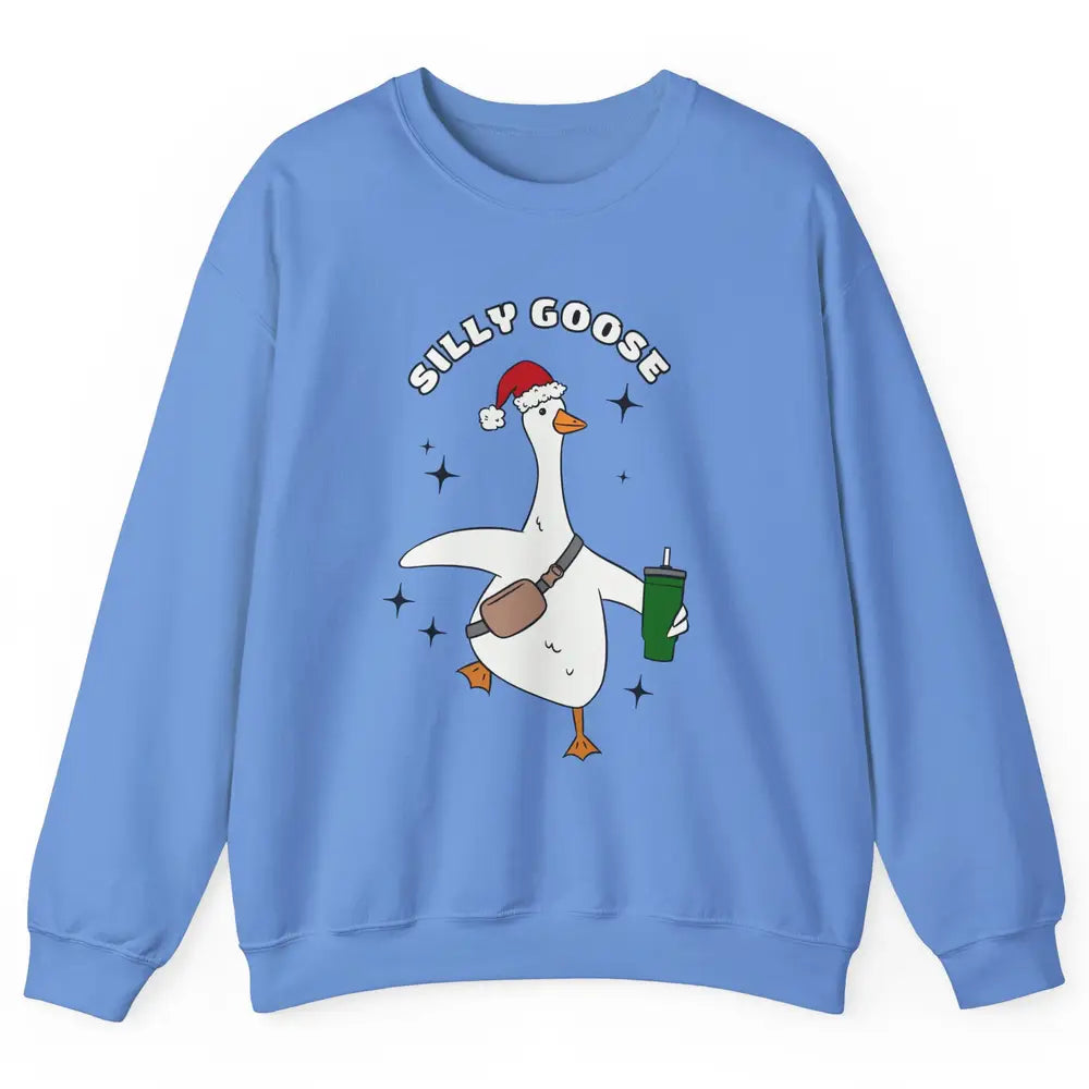 Funny Silly Goose Boojee Christmas Goose Bag And Cup Holiday Unisex Crewneck Sweatshirt