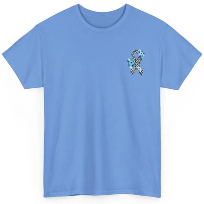 Ehlers Danlos Syndrome Awareness EDS Floral Ribbon Pocket Classic Unisex T-Shirt