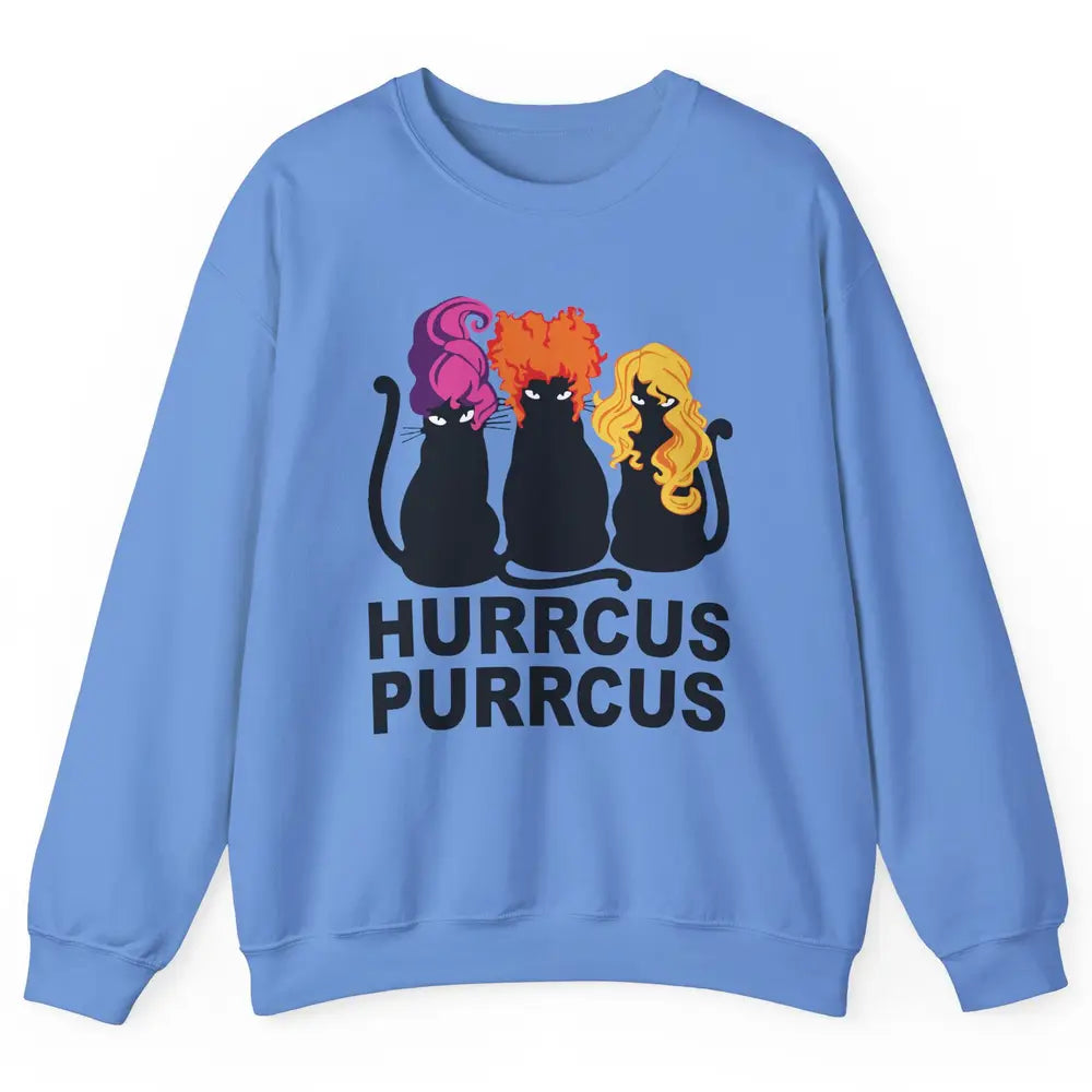 Black Cat Witch Hurrcus Purrcus Halloween Costume Cat Lovers Unisex Crewneck Sweatshirt