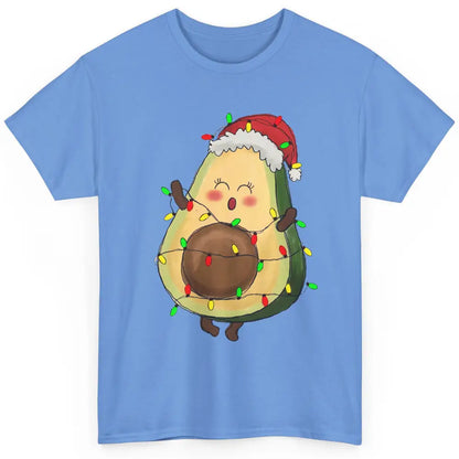 Avocado Santa Cute Avocado Christmas Lights Xmas Vegan Gift Classic Unisex T-Shirt