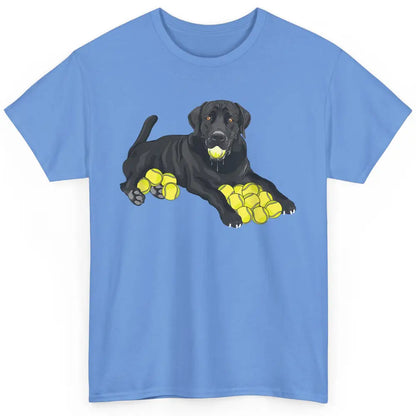 Funny Black Labrador Retriever Dog Play Tennis Balls Player Classic Unisex T-Shirt