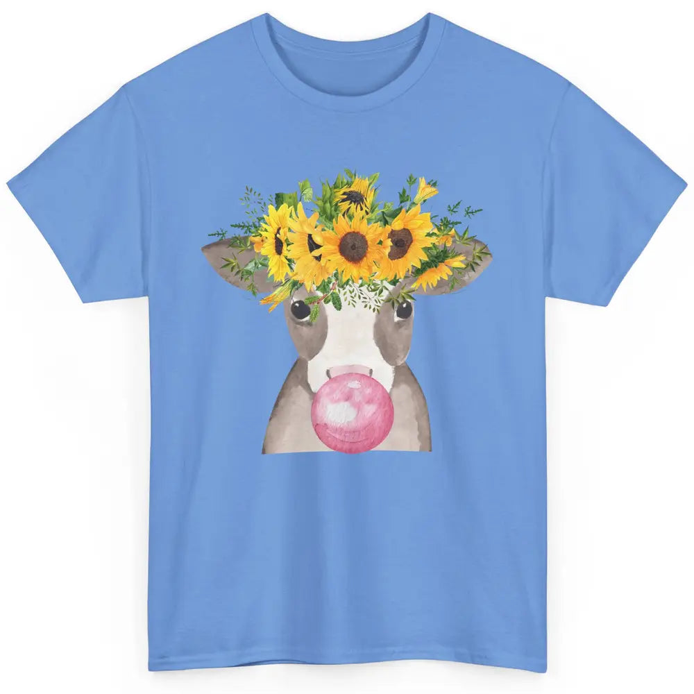 Sunflower Cow Bubble Gum Not In The Mood Western Farm Animal Classic Unisex T-Shirt