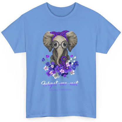 Alzheimer Awareness Purple Ribbon Elephant Forget Me Not Classic Unisex T-Shirt