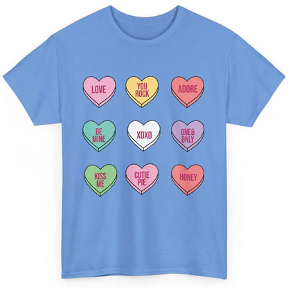 Conversation Hearts Valentines Love Boho V-Day Candy Rainbow Classic Unisex T-Shirt