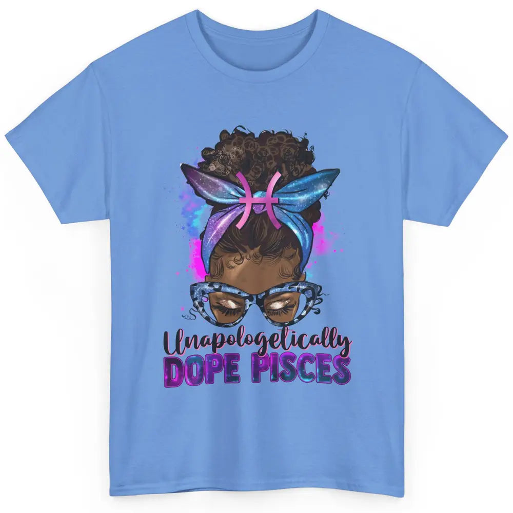 Unapologetically Dope Pisces Zodiac Leopard Afro Messy Bun Classic Unisex T-Shirt