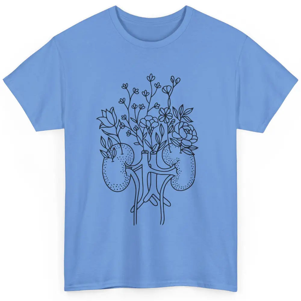 Floral Kidney Anatomy Two Kidneys Human Body Anatomy Classic Unisex T-Shirt