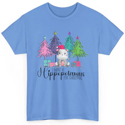 I Want A Hippopotamus For Christmas Tree Hippo Doodle Draw Classic Unisex T-Shirt