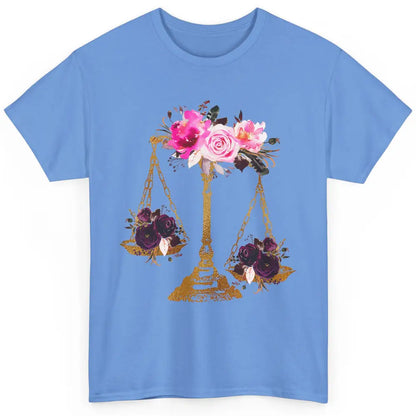 Wildflowers Lawyer Office Scales Roses Justice Law School Classic Unisex T-Shirt