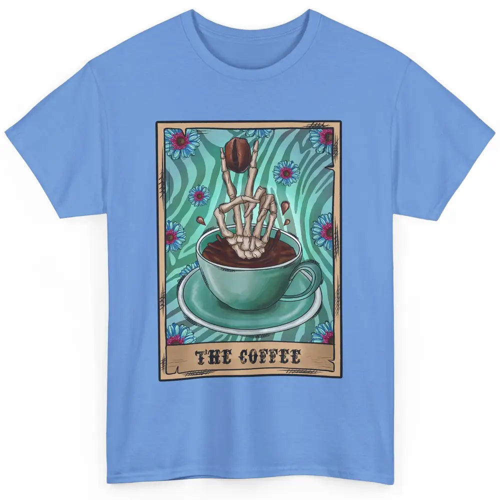 Coffee Tarot Card Skeleton Coffee Cards Sunflower Western Classic Unisex T-Shirt