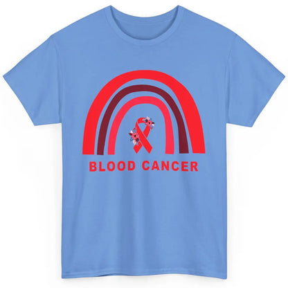 Blood Cancer Awareness Floral Red Ribbon Cute Rainbow Classic Unisex T-Shirt