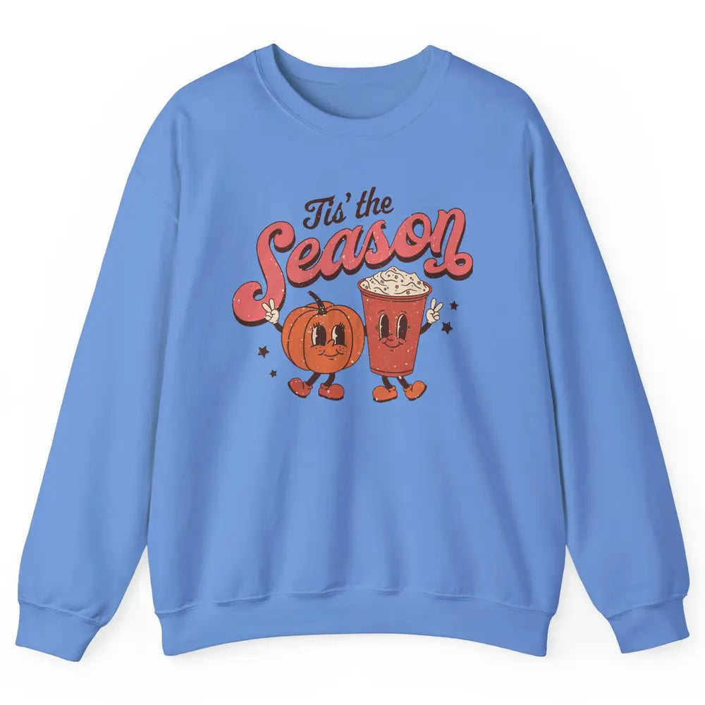 Retro Pumpkin Spice Fall Tis The Season Autumn Thanksgiving Unisex Crewneck Sweatshirt