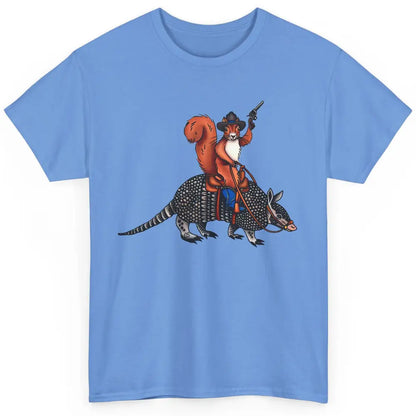 Retro Squirrel Cowboy Riding Armadillo Howdy Western Country Classic Unisex T-Shirt