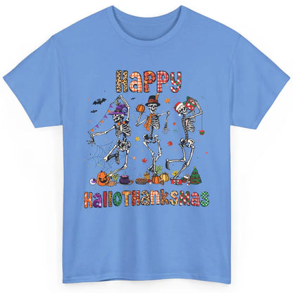 Funny Dancing Skeleton Happy Hallo-thank-mas Fall Pumpkin Classic Unisex T-Shirt