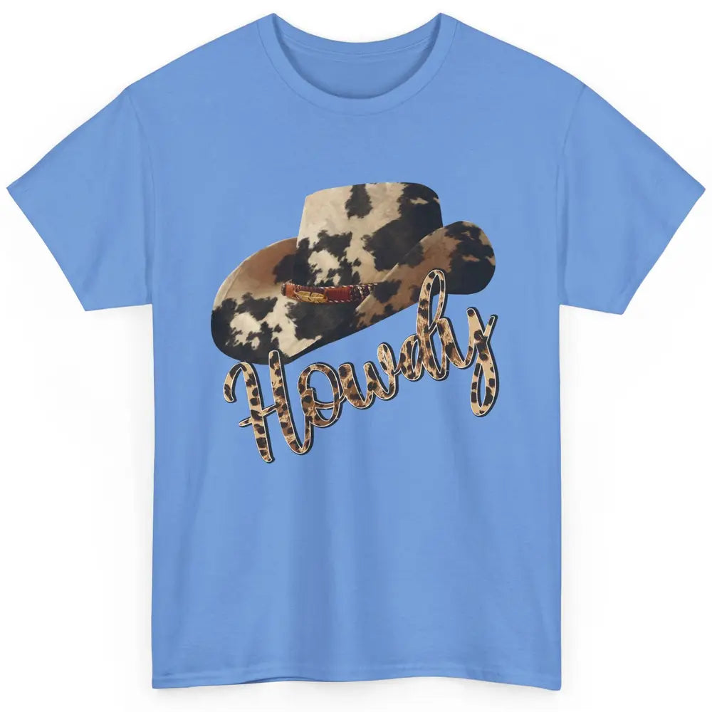 Vintage Leopard Cowboy Hat Howdy Western Country Cowgirls Classic Unisex T-Shirt