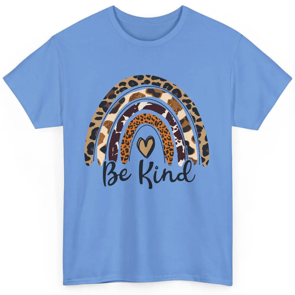 Be Kind Leopard Rainbow Cheetah Rainbow Cute Heart Love Classic Unisex T-Shirt