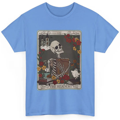 Retro Skeleton Reading Books The Reader Tarot Card Halloween Classic Unisex T-Shirt