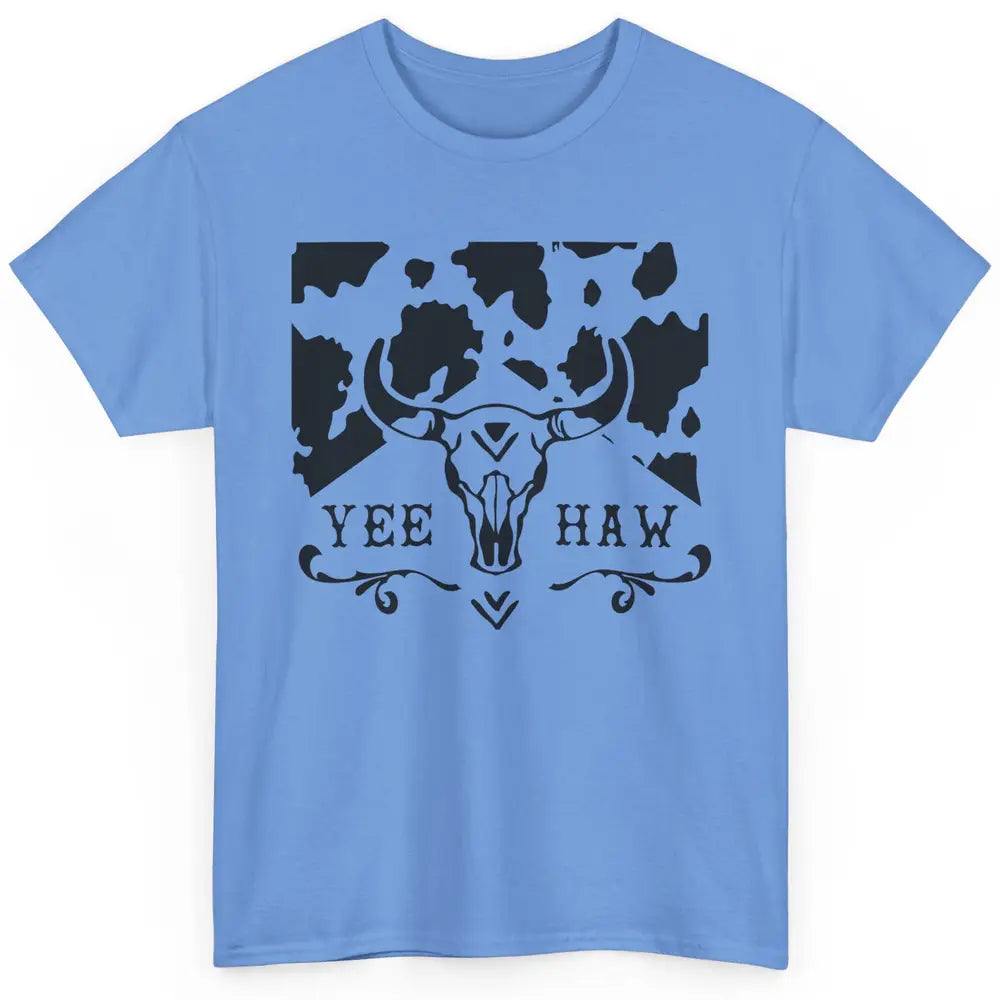 Cowhide Boho Bull Skull Yee Haw Southern Western Country Classic Unisex T-Shirt