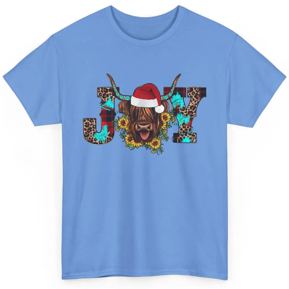 Highland Cow Christmas Joy Heifer Western Country Cowboy Classic Unisex T-Shirt