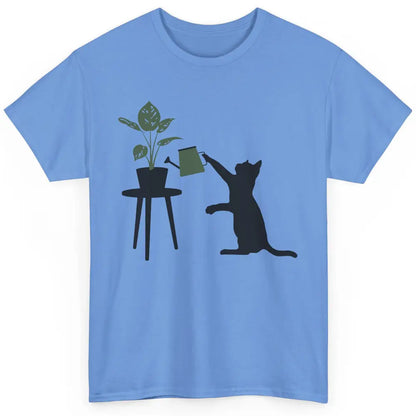 Black Cat Watering Plant Cat Gardening Planting Cat Lovers Classic Unisex T-Shirt