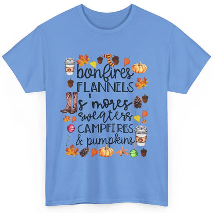 Fall Stuff Pumpkins Falling Leaves Campfire Halloween Autumn Classic Unisex T-Shirt