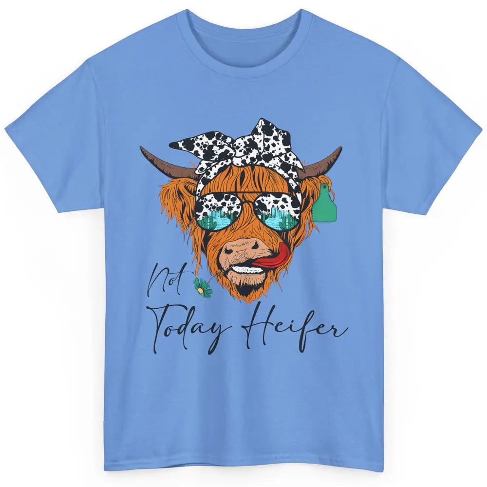 Desert Highland Cow Sunglasses Not Today Heifer Cow Lovers Classic Unisex T-Shirt