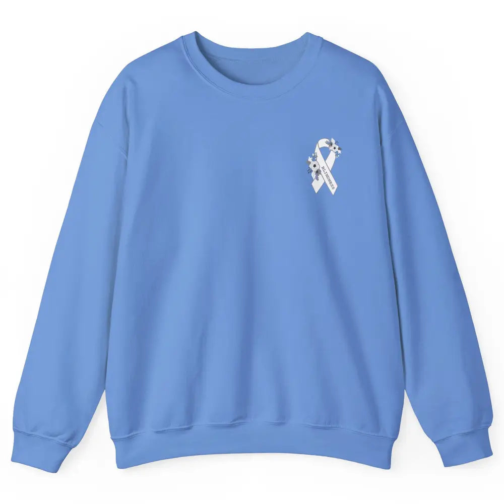 Blindness Awareness Floral White Gray Ribbon Blind Support Unisex Crewneck Sweatshirt