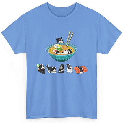 Funny Black Shiba Inu Sushi Ramen Bowl Japanese Kawaii Dog Classic Unisex T-Shirt