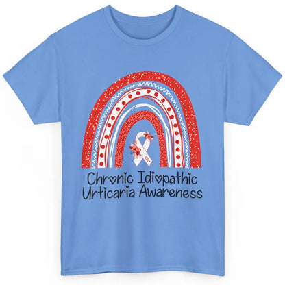 Chronic Idiopathic Urticaria CIU Red White Ribbon Rainbow Classic Unisex T-Shirt