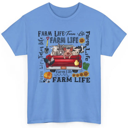 Sunflower Western Farm Life Animals Vegan Cow Pig Rooster Classic Unisex T-Shirt