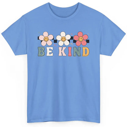 Be Kind Smiling Face Daisy Boho Mental Health Matter Retro Classic Unisex T-Shirt