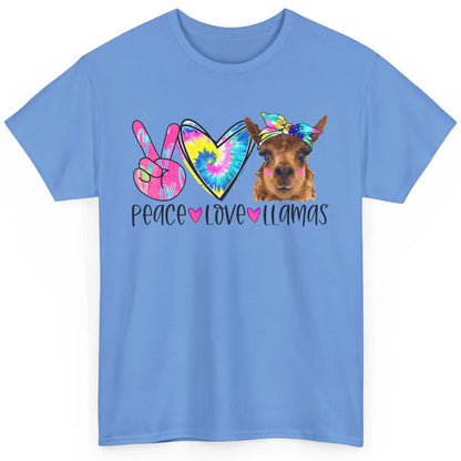 Vintage Llama Tie Dye Peace Love Llama Sarcastic Llama Lover Classic Unisex T-Shirt