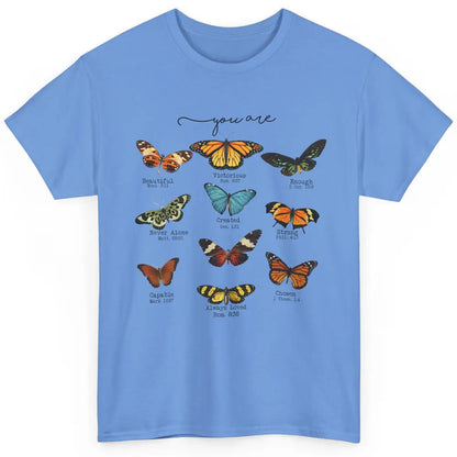 Christian Butterflies God Says You Are Bible Verse Religious Classic Unisex T-Shirt