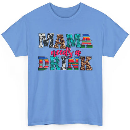 Western Mama Needs Drink Leopard Turquoise Mothers Day Retro Classic Unisex T-Shirt