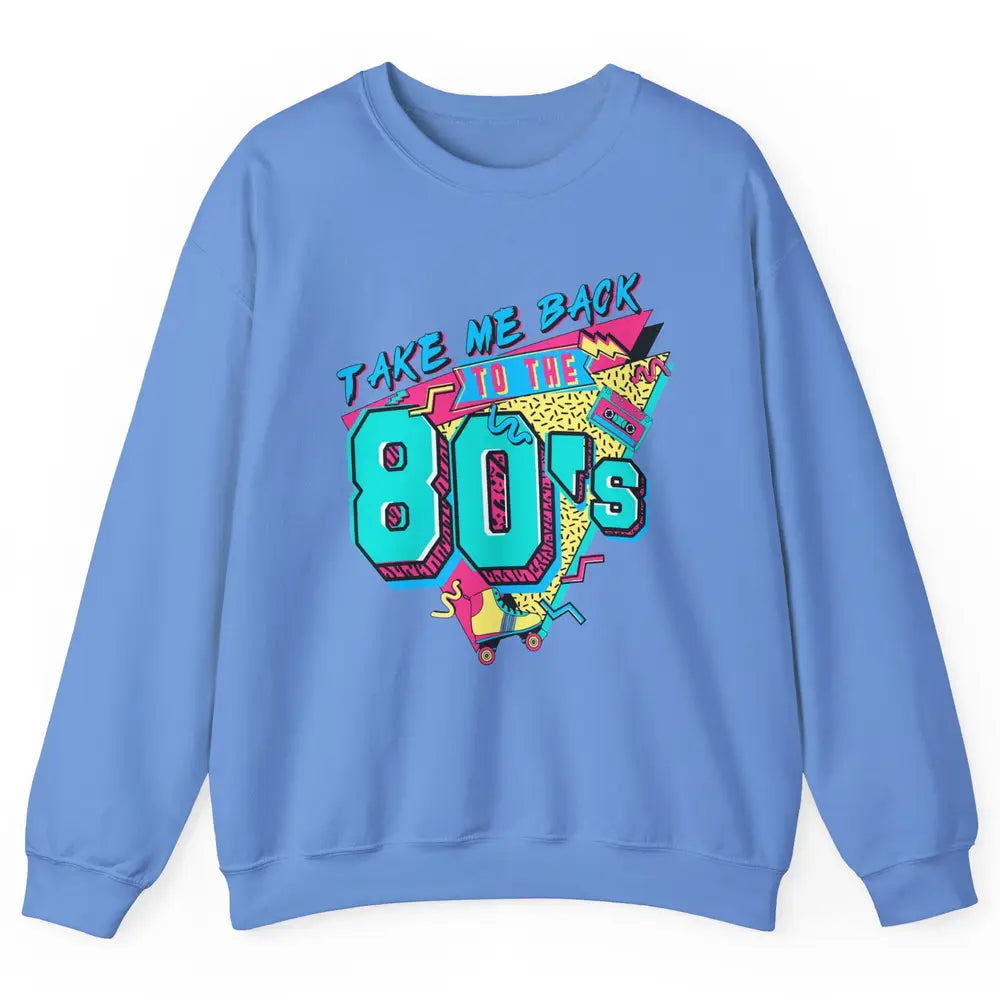 Vintage Take Me Back To The 80s Cassette Retro Rainbow Child Unisex Crewneck Sweatshirt