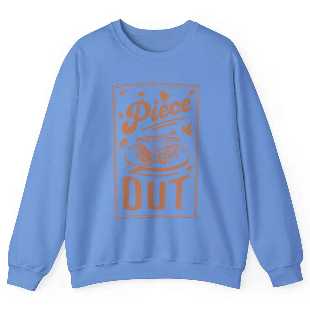 Retro Piece Out Pumpkin Pie Thanksgiving Dinner Fall Food Unisex Crewneck Sweatshirt